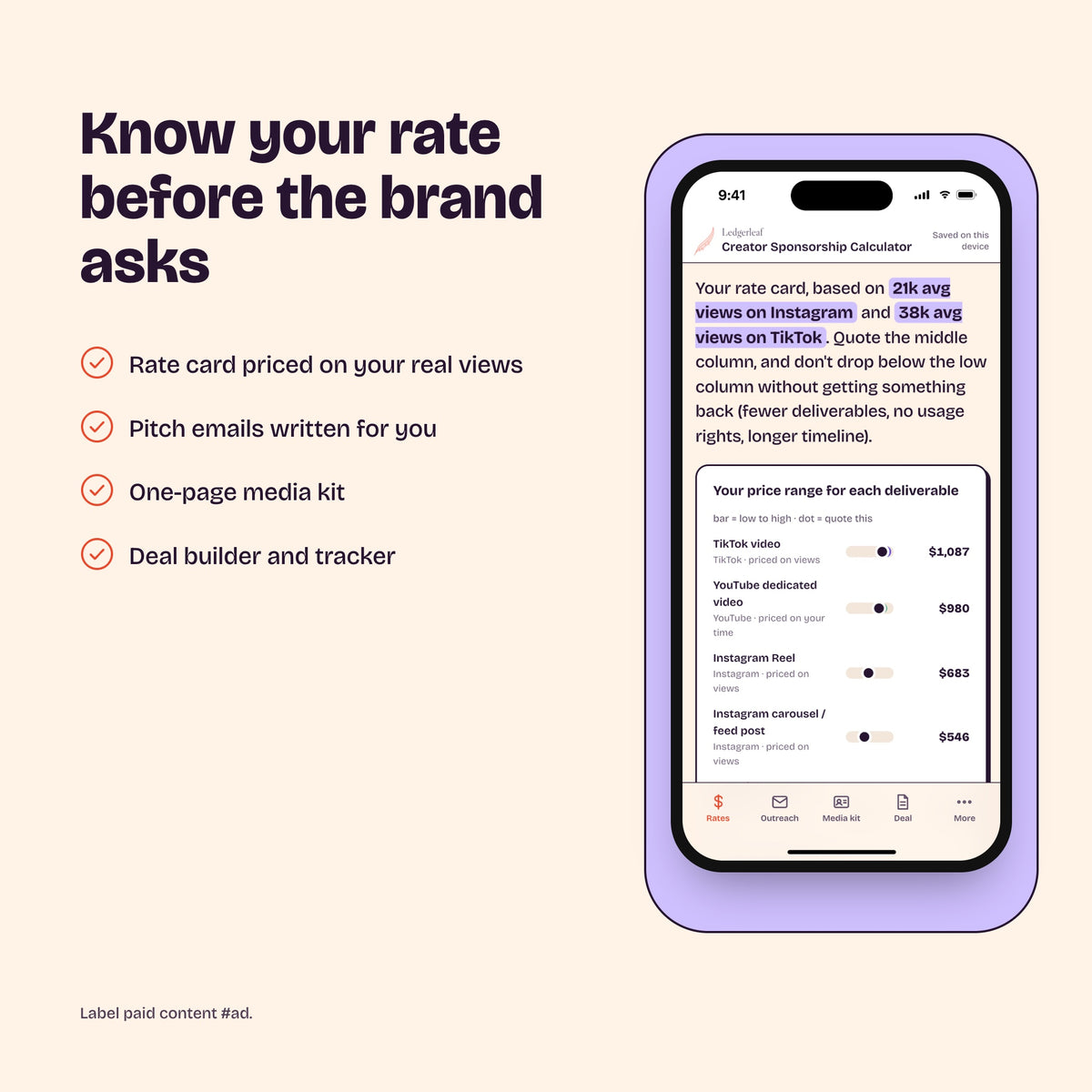 Creator Sponsorship Calculator: what you get