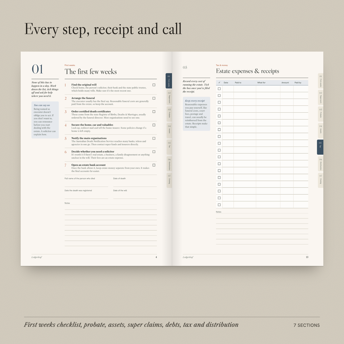 Open pages inside The Executor's Companion