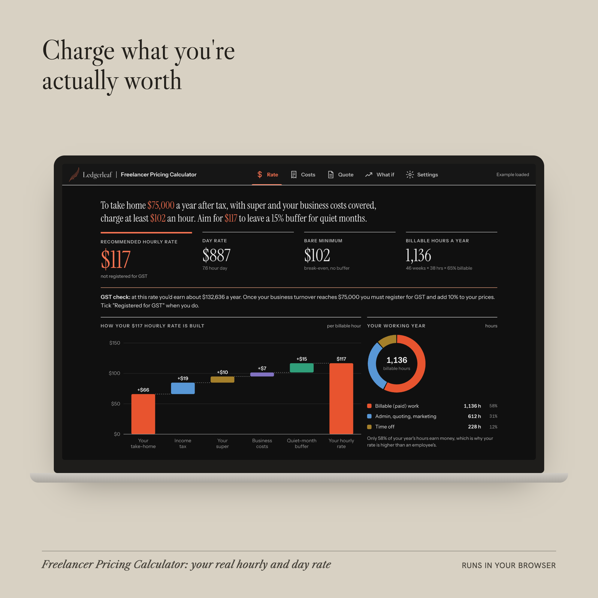 Freelancer Pricing Calculator: product overview