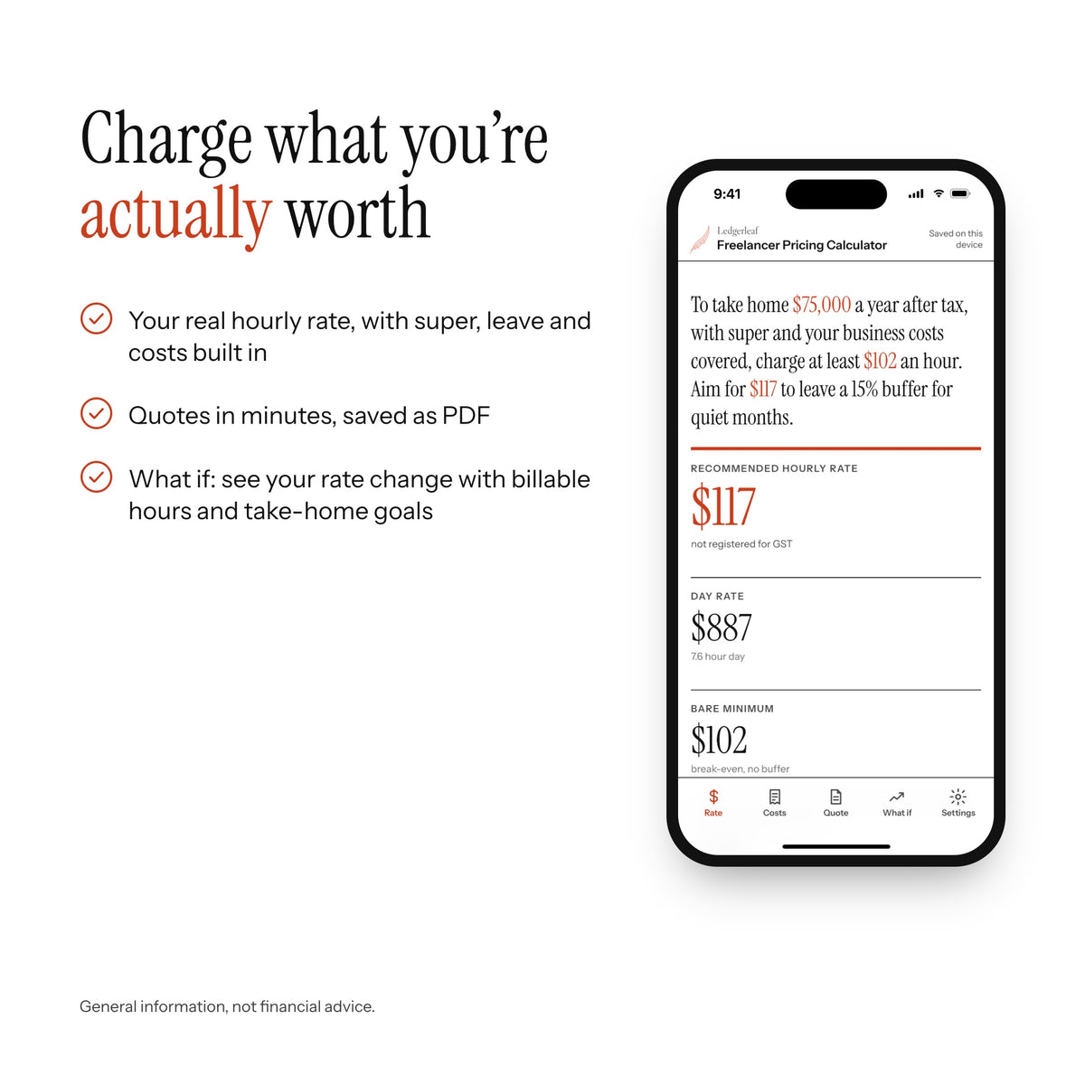 Freelancer Pricing Calculator: what you get